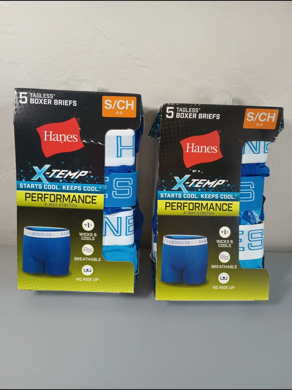 Hanes Boys' Tagless X-Temp Performance Boxer Briefs Underwear (2)